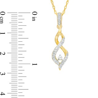 0.16 CT. T.W. Diamond Twist Flame Pendant in 10K Gold|Peoples Jewellers