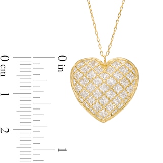 Italian Brilliance™ Diamond-Cut Lattice Heart Pendant in 14K Two-Tone Gold|Peoples Jewellers