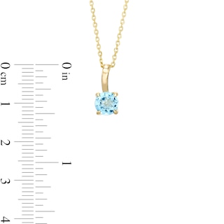 6.0mm Swiss Blue Topaz Solitaire Curved Drop Pendant in 10K Gold|Peoples Jewellers