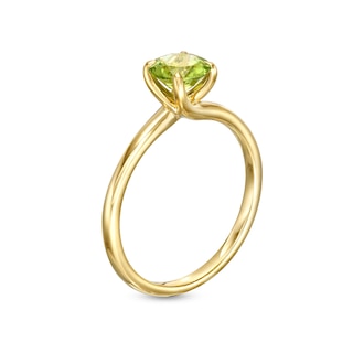 6.0mm Peridot Solitaire Bypass Ring in 10K Gold|Peoples Jewellers