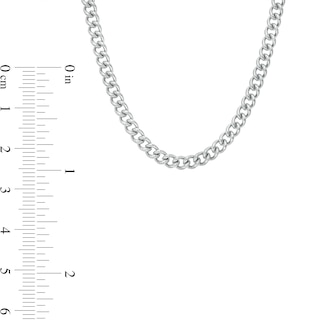 Men's 3.5mm Solid Curb Chain Necklace in Stainless Steel - 24"|Peoples Jewellers