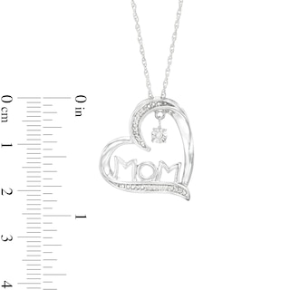 Unstoppable Love™ Diamond Accent Tilted Heart with "MOM" Pendant in Sterling Silver|Peoples Jewellers