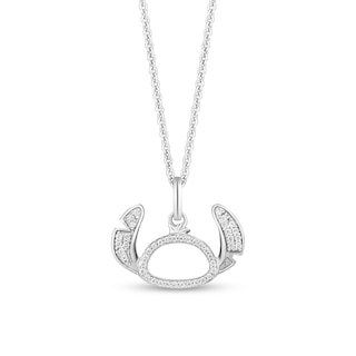 Disney Treasures Lilo and Stitch 0.115 CT. T.W. Diamond Head Silhouette Pendant in Sterling Silver|Peoples Jewellers