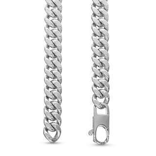 Men's Diamond-Cut 9.02mm Solid Curb Chain Necklace in Sterling Silver - 22"|Peoples Jewellers