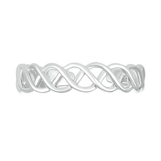 Cascading Braid Toe Ring in 10K White Gold|Peoples Jewellers