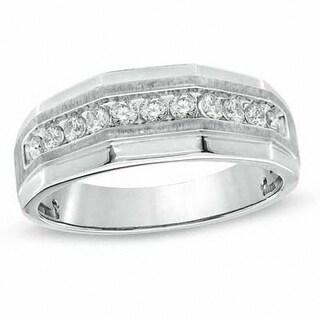 Previously Owned - Men's 0.50 CT. T.W. Diamond Channel Ring in 10K White Gold|Peoples Jewellers