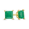Thumbnail Image 0 of 4.0mm Princess-Cut Emerald Solitaire Stud Earrings in 14K Gold