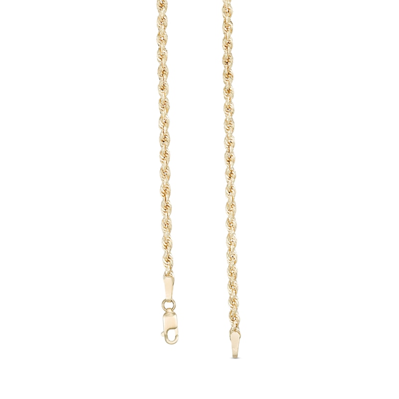 2.65mm Evergreen Rope Chain Necklace in Hollow 10K Gold - 20"