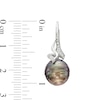 Thumbnail Image 3 of Baroque Black Cultured Tahitian Pearl and White Topaz Flame Pendant and Drop Earrings Set in Sterling Silver - 20"