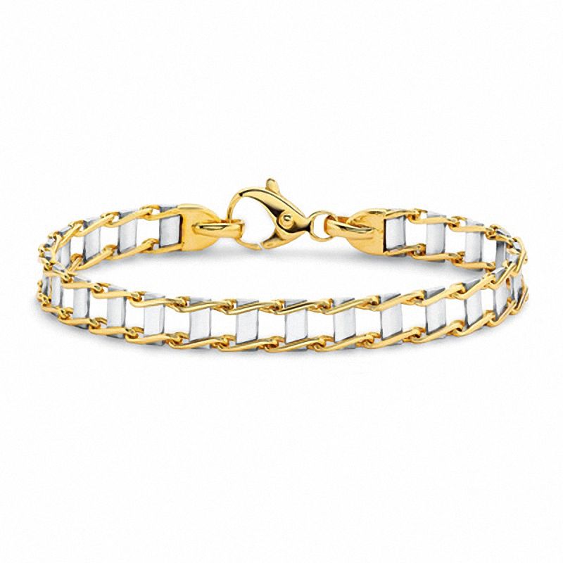 Men's 14K Gold Two-Tone Link Bracelet|Peoples Jewellers