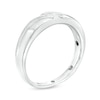 Thumbnail Image 2 of Men's Diamond Accent Slant Luxury Fit Wedding Band in 10K White Gold