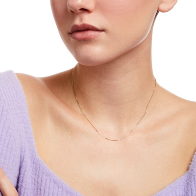 Ladies' 0.52mm Box Chain Necklace in 14K Gold - 16"