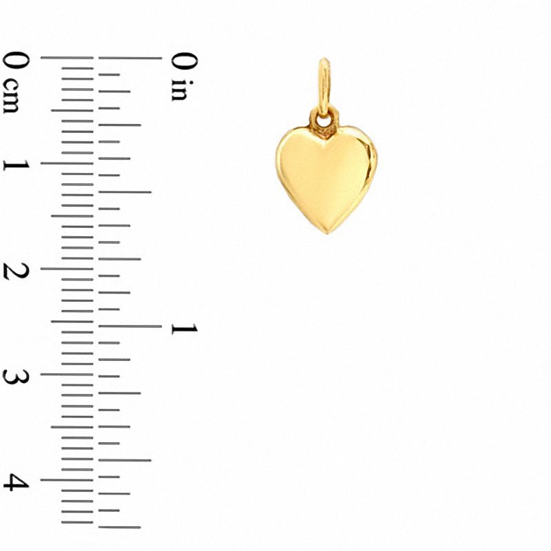 10K Gold Puffed Heart Charm