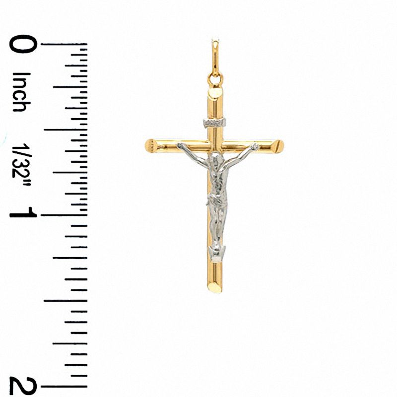 10K Two-Tone Gold Crucifix Charm