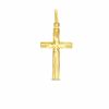 10K Gold Sunburst Cross Charm