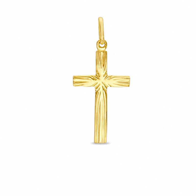10K Gold Sunburst Cross Charm|Peoples Jewellers