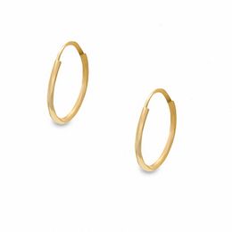 14K Gold 13mm Light Hoop Earrings