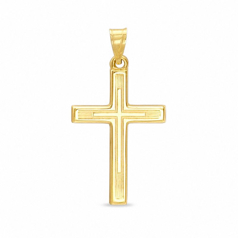 Hollow 10K Gold Medium Cross Charm