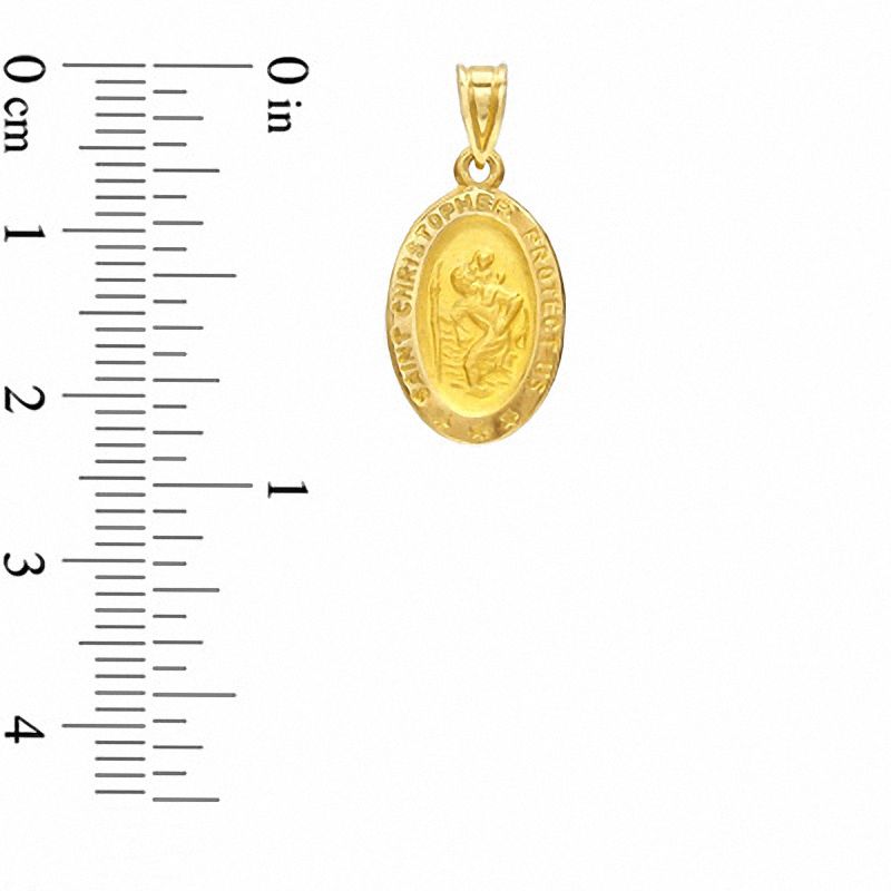 Main Image 2 of 10K Gold Oval St. Christopher Medal Charm