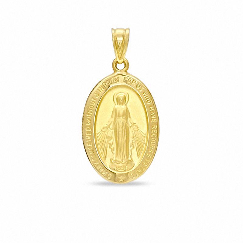 10K Gold Oval Miraculous Medal Charm