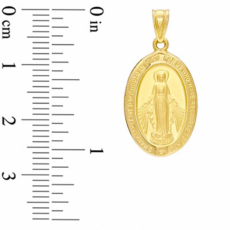 10K Gold Oval Miraculous Medal Charm