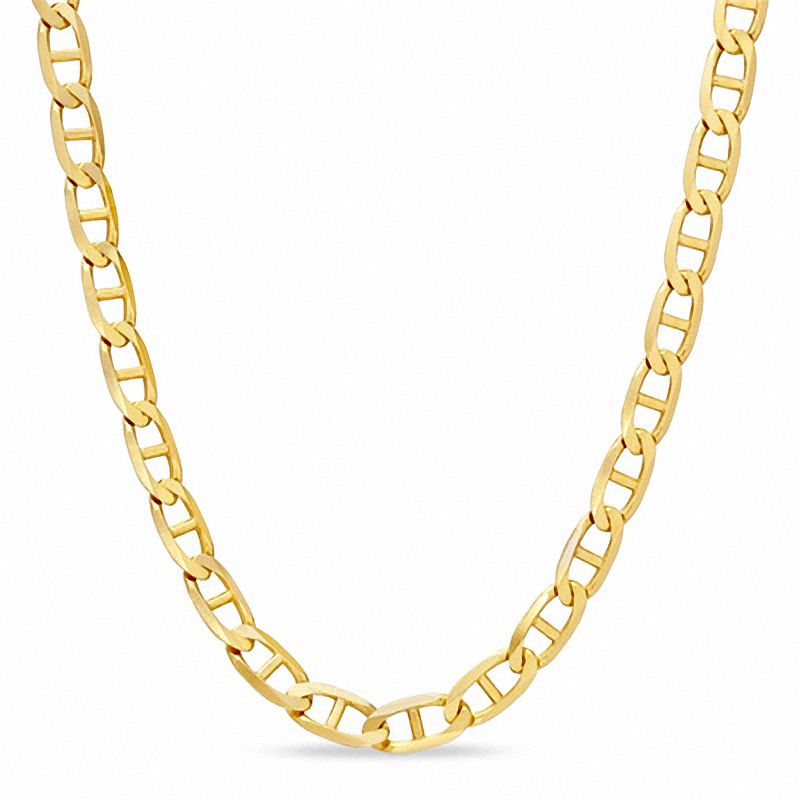 080 Gauge Mariner Chain Necklace in 10K Gold - 20"