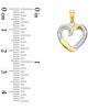 Thumbnail Image 1 of 10K Gold Heart with Rhodium Beading Charm