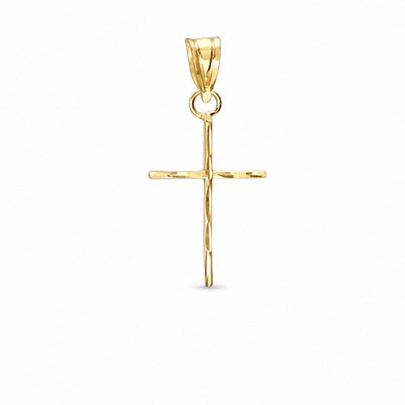 10K Gold Small Thin Cross Charm|Peoples Jewellers