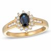 Oval Blue Sapphire and 0.29 CT. T.W. Diamond Ring in 10K Gold