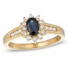 Thumbnail Image 0 of Oval Blue Sapphire and 0.29 CT. T.W. Diamond Ring in 10K Gold