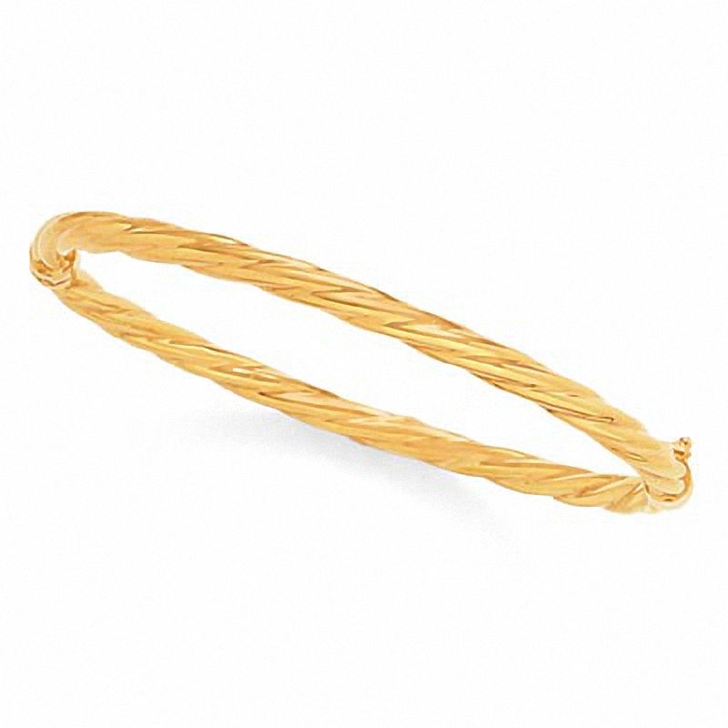 14K Gold Twisted Bangle Bracelet|Peoples Jewellers