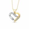 Thumbnail Image 0 of 0.25 CT. T.W. Diamond Heart Pendant in 10K Two-Tone Gold