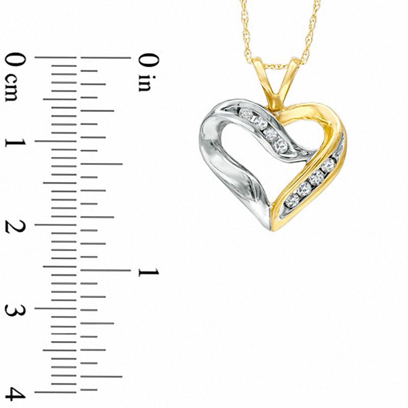 0.25 CT. T.W. Diamond Heart Pendant in 10K Two-Tone Gold