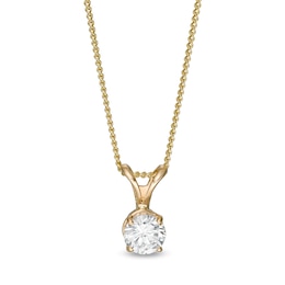0.50 CT. Certified Diamond Solitaire Pendant in 14K Gold (J/I3)