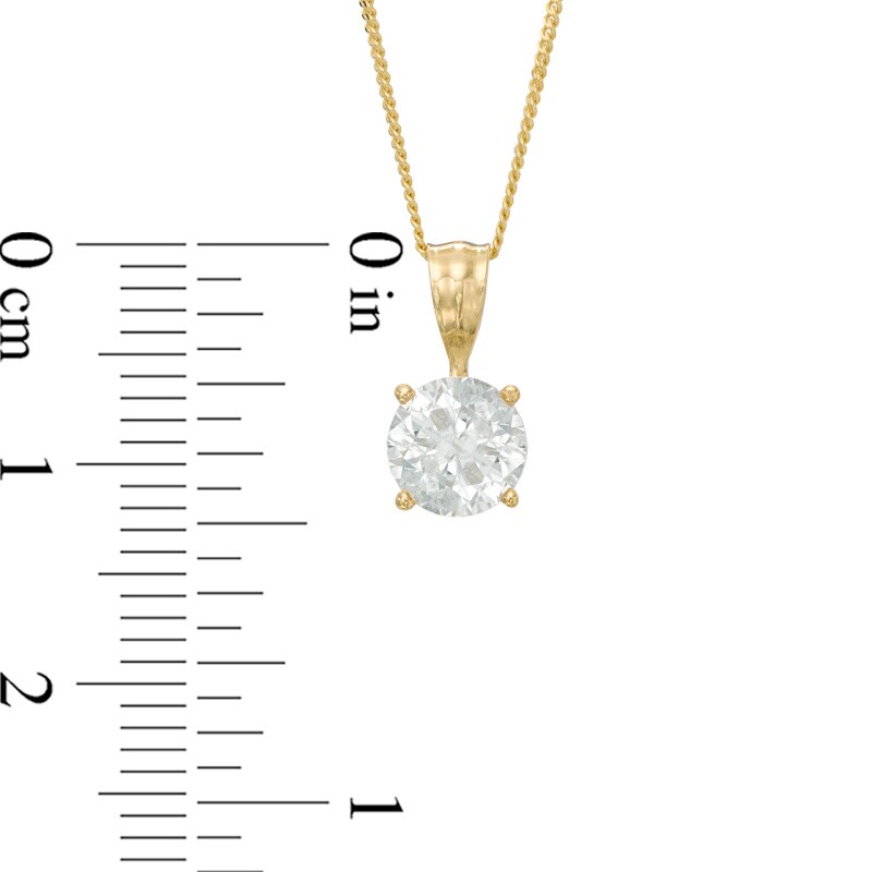 Main Image 2 of 1.00 CT. Certified Diamond Solitaire Crown Royal Pendant in 14K Gold (J/I3)