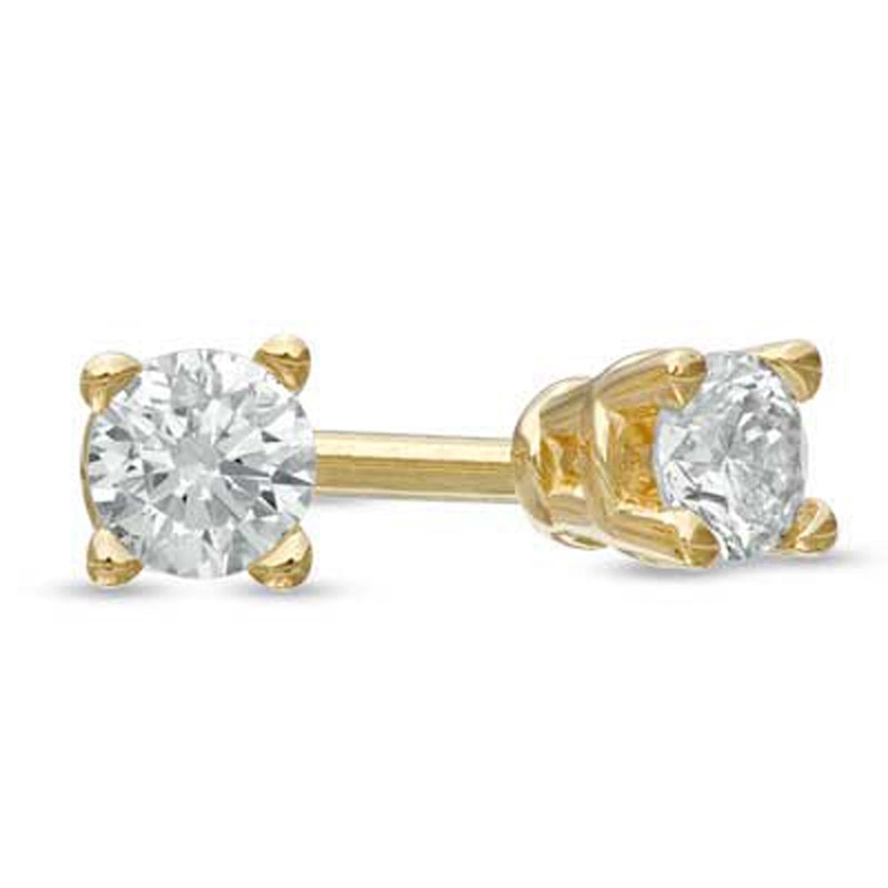 CT. T.W. Diamond Solitaire Stud Earrings in 14K Gold (J/I2)|Peoples Jewellers