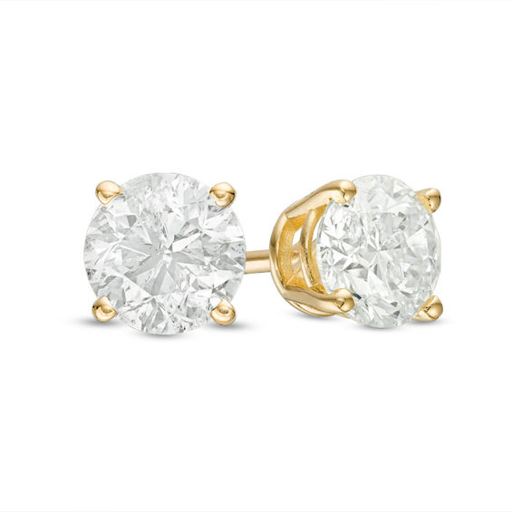 0.20 CT. T.W. Diamond Solitaire Crown Royal Stud Earrings in 14K Gold