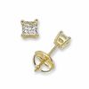 Thumbnail Image 1 of 0.45 CT. T.W. Square-Cut Diamond Solitaire Stud Earrings in 14K Gold