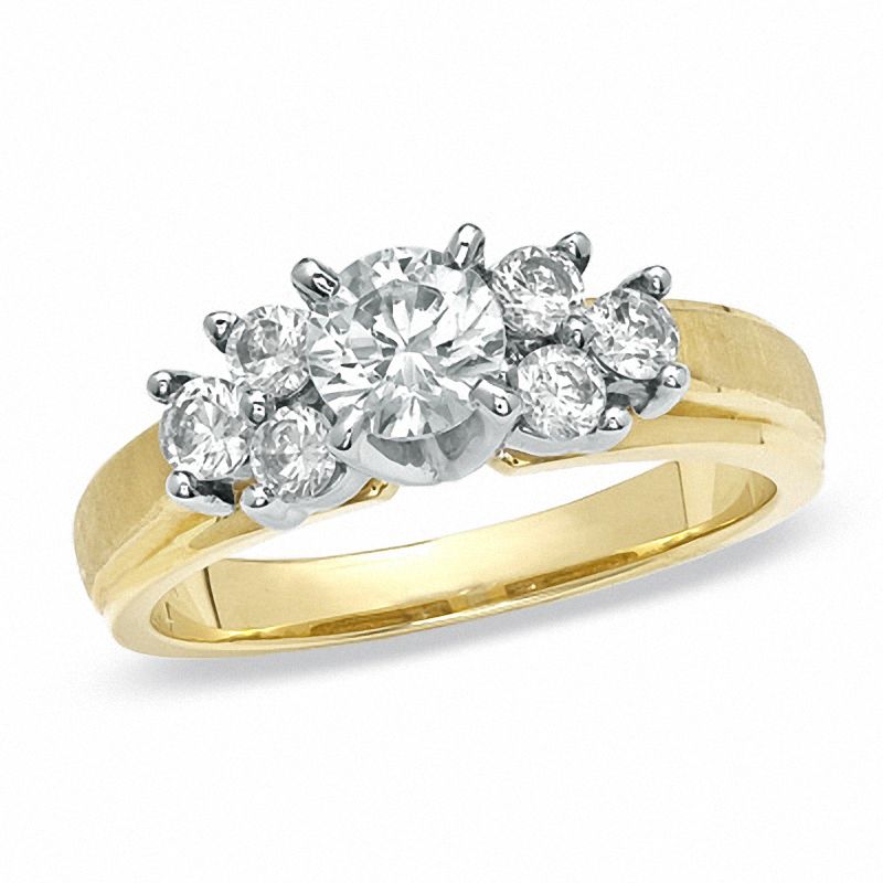 Main Image 1 of 1.00 CT. T.W. Diamond Cluster Engagement Ring in 14K Gold
