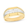 Thumbnail Image 1 of Men's 0.14 CT. Diamond Solitaire Inset Ring in 10K Gold
