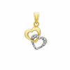 Thumbnail Image 0 of 10K Gold and Rhodium Bead Double Heart Charm