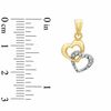 Thumbnail Image 2 of 10K Gold and Rhodium Bead Double Heart Charm