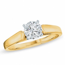 0.20 CT Diamond Solitaire Crown Royal Engagement Ring in 14K Gold (J/I2)
