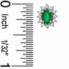 Thumbnail Image 2 of Oval Emerald Fashion Earrings in 10K Gold with Diamond Accents