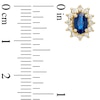 Oval Blue Sapphire Fashion Earrings in 10K Gold with Diamond Accents