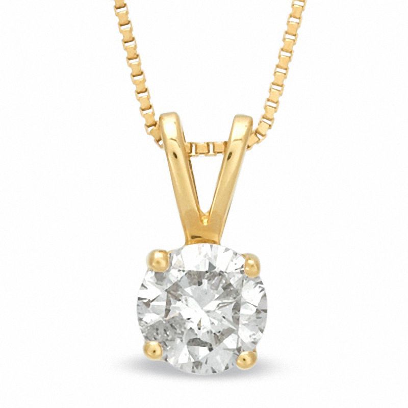 0.50 CT. Certified Diamond Solitaire Pendant in 14K Gold (J/I1)