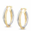 Thumbnail Image 1 of 14K Two-Tone Gold Medium Double Hoop Earrings