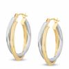 Thumbnail Image 0 of 14K Two-Tone Gold Medium Double Hoop Earrings