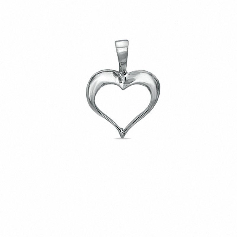 10K White Gold Open Heart Charm|Peoples Jewellers