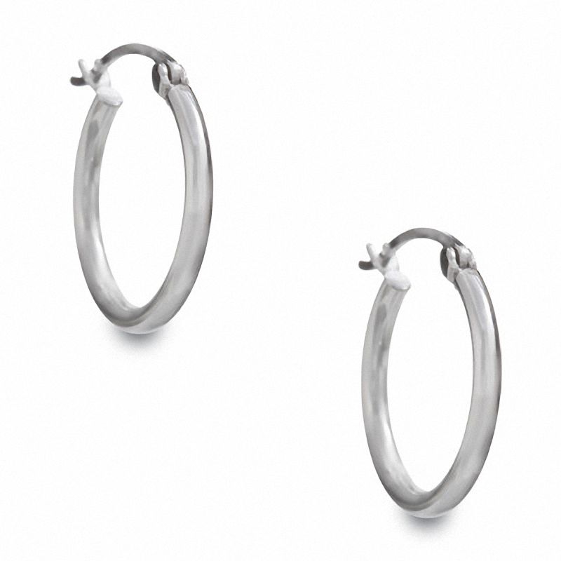 20.0mm Medium Hoop Earrings in 14K White Gold